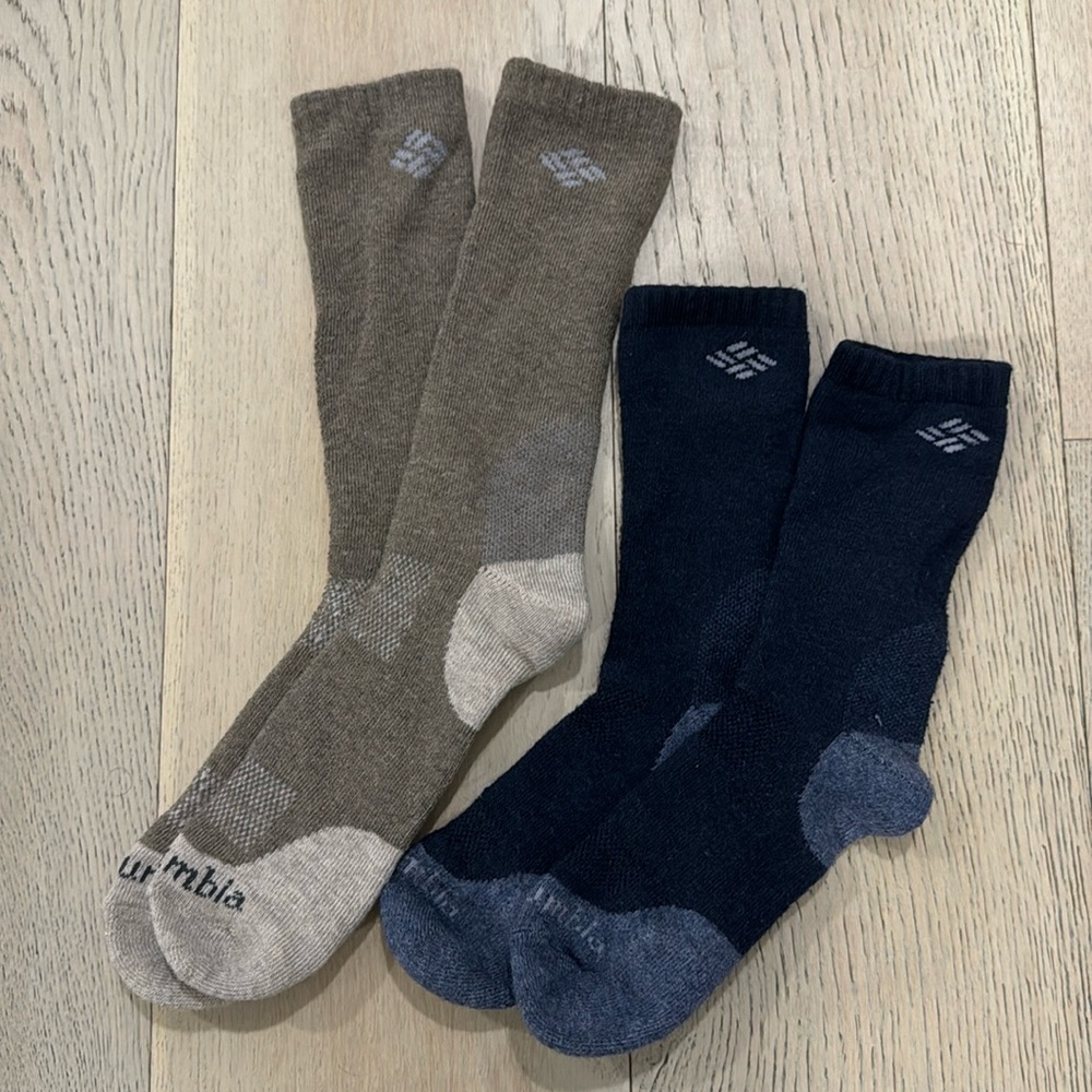 2 Pair Columbia Merino Wool Hiking Boot socks